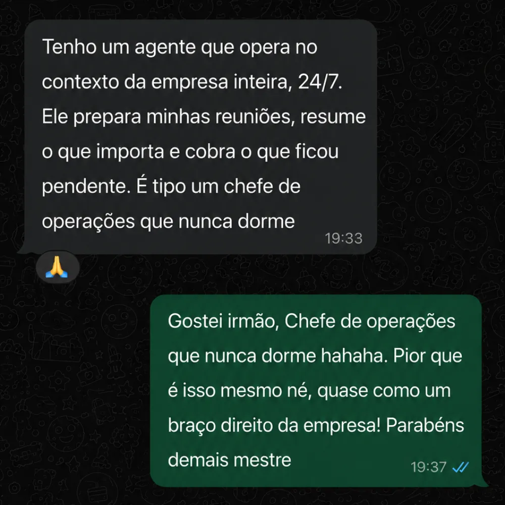 Print real de depoimento de assinante do AI Deploy Club no WhatsApp (5)
